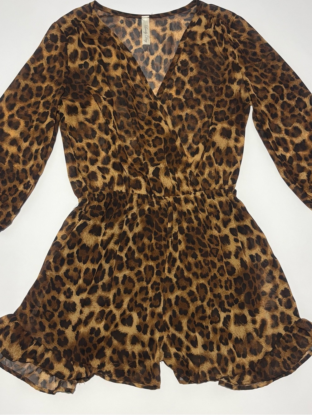 Lovely Day Leopard Print V-Neck Top - Brown & Black